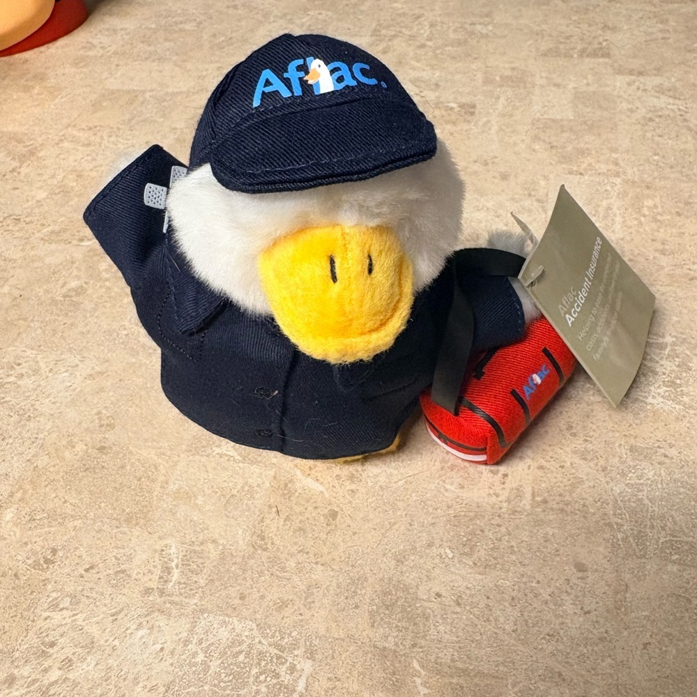 Aflac Plush Duck Toy with Blue Outfit